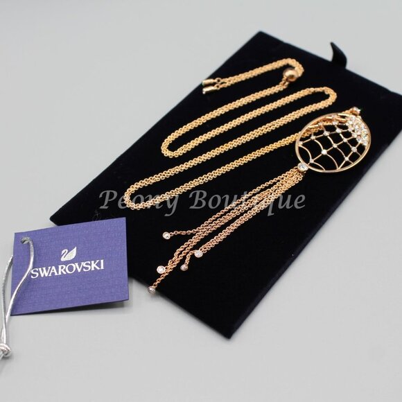 Swarovski 5499887 necklace jewelry spider web rose gold oval adjustable - Picture 6 of 11